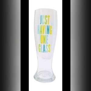 XL Giant PILSNER BEER GLASS 53 oz "JUST HAVING ONE GLASS" 11.5" tall Yorkshire